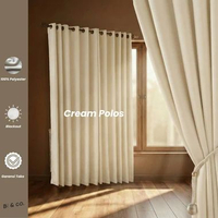SKY - Gorden Blackout Jendela Premium Polos Tebal Minimalis Model Smokring T150 cm *6 Gelombang Crea