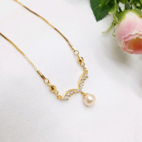 BERSERTIFIKAT KEASLIAN - KALUNG MUTIARA AIR TAWAR LOMBOK ASLI KALUNG RHODIUM MUTIARA LOMBOK KALUNG A