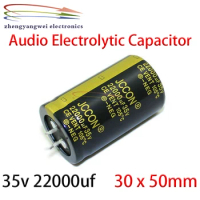 20pcs 30x50mm 35v 22000uf black Audio Electrolytic Capacitor For Hifi Amplifier Low