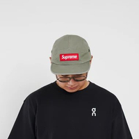 Topi SUPREME WASHED CHINO TWILL CAMP GREEN CAP 100% ORIGINAL