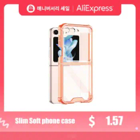 for Galaxy Z Flip5 5g Flip 5 Luxury Plating Bumper Slim Soft Cover For Samsung Z Flip 5 Transparent Shockproof Phone Case