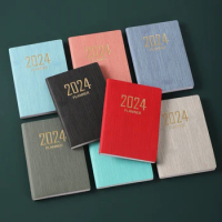2024 A7 Mini Pocket Notebook 365 Days Notepad Diary Notebook Day Week Month Planner Office School Stationery Children's Gifts