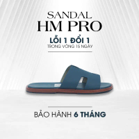Dép Hm Nam Nữ Bản PRO 2025 MS16 Full Box, Màu Xanh, Đế Phíp Êm Chân, Có Miếng Dán Đế Chống Trơn Trượ