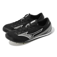 【MIZUNO 美津濃】田徑釘鞋 X First 2 寬楦 男鞋 黑 白 尖釘 可拆釘 訓練 入門款 美津濃(U1GA2331-01)