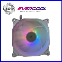 EVERCOOL DC12V 12公分主機板色控8LED ARGB風扇 (EC12025HH12EP-8LEDS(ARGB-W))