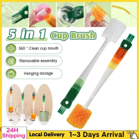 Hot Selling⚡️Multifunctional 5 IN 1 Bottle Brush Set Baby Bottle Brush Wash Cup Brush Lid Groove Cle