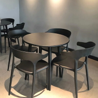 接待桌 洽談桌 會客桌 戶外塑料休閒洽談室外陽台小圓桌椅子組合網紅奶茶店折疊外擺餐桌『ZW7416』