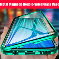 Metal Magnetic Phone Case For Samsung A54 A53 A52 A71 A51 A34 Double Sided Glass Cover For Samsung S23 S22 S21 Ultra Plus S20 FE