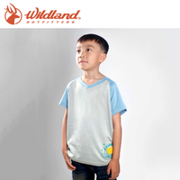 【Wildland 荒野 童椰碳印花排汗衣 灰】71672-90/兒童短袖/排汗衣