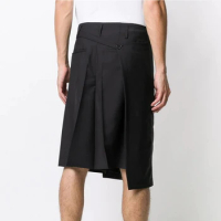 27-46!!! plus size New male Yamamoto Personalized Samurai pants pleated stitching asymmetric