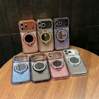 Case Glitter Luxury Quicksand Full Diamond Mirror Standing Case Compatible For Xiaomi Redmi Note 7 8