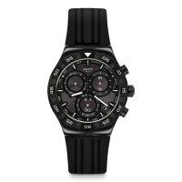 Swatch Irony 金屬Chrono系列手錶 TECKNO BLACK 電音酷黑-43mm