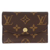 【Louis Vuitton 路易威登】Monogram LV花紋按扣名片夾/零錢包(M62361/咖啡/粉色)
