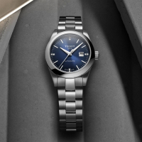 TISSOT天梭 官方授權 T-MY LADY典雅真鑽機械腕錶-藍 禮物推薦 畢業禮物 29.5mm/T1320071104600