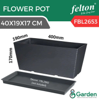 Felton Rectangular Flower Pot (FBL2651 / FBL2652 / FBL2653) – White / Grey / Brown Indoor Outdoor Pl