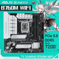 ASUS TX Gaming B760M WIFI DDR5 White Motherboard LGA 1700 CPU Processor Intel B760 128G M.2 D5 7200 MHz OC PCIE 5.0 APE 3.0 New