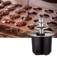3 Tier Steel Electric Chocolate Warmer Dip Fountain Party Fondue Melting Pot