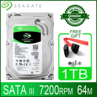 Seagate 1tb Hard Drive Disk HDD Desktop Internal HD 1000GB 1T Harddisk 7200RPM 64M 3.5" 6Gb/s Cache SATA III for PC Computer
