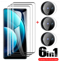 6in1 For Vivo X100 Pro 3D Curved Tempered Glass &amp; Camera Lens Protective Film vi vo X100Pro X 100 100X Clear Screen Protector