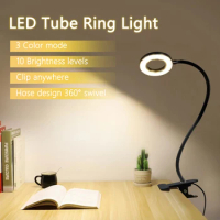 48 LEDs Clip on Desk Lamp 360°Flexible Gooseneck Reading Table Light USB Eye-Caring Study Read Light Clamp Books Night Light