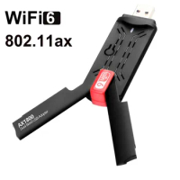 Dual Band WiFi 6 2.4G/5GHz 1800Mbps Wireless Wi-Fi Dongle Network Card USB 3.0 WiFi-6 Adapter For Windows 7/10/11