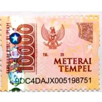 MATERAI 10000 Baru Gress MATERAI 10.000 Sepuluh Ribu Pos original meterai tempel