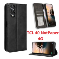 Wallet Leather For TCL 40 NxtPaper 4G T612B Case 40R Magnetic Flip Book Stand Card Protection Cover