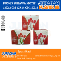 Box Snack 12x12 12x14 12x16 Dus Kotak Kue Roti Motif Bunga Uk 12 x 12 12 x 14 12 x 16
