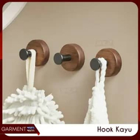 Hook Gantungan Baju Dinding Tempel Vacuum Suction Motif Kayu Estetik Tanpa Paku Bor Kuat Menahan Beb