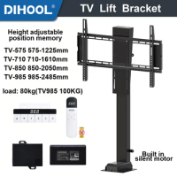 TV Lift Motorized Cabinet Mount Electirc With Remote 80Kg Load 30~100Inch LED LCD Monitor Holder Mount Stand