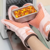 烘焙隔熱手套 廚房烤箱手套隔熱防燙加厚耐高溫防熱專用烘焙工具硅膠微波爐手套