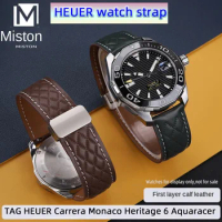 Diamond pattern strap for TAG HEUER leather strap Carrera Monaco F1 wristband Heritage 6 Aquaracer men/women universal 20/22mm