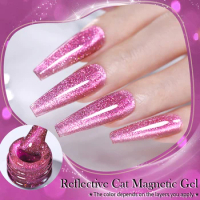 7ml Cat Magnetic Gel Nail Polish Semi Permanent Dynamic Glitter Diamond Reflective Nail Gel Soak Off UV Gel Nail Art Varnish