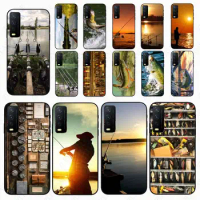 FISHING 3 RODS BY LAKE fish Phone cover For vivo Y20S Y31 Y11S Y35 2021 Y21S Y33S Y53S V21E V23E Y30 V27E 5G Cases coque