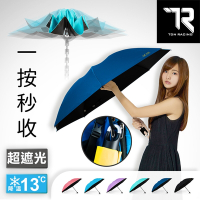 【TDN】降溫黑膠反向折傘 抗UV秒收傘晴雨傘自動收傘B7488_藏青藍