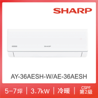 【SHARP 夏普】榮耀系列5-7坪冷暖分離式空調(AY-36AESH-W/AE-36AESH)