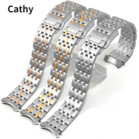 Stainless Steel Watch Strap for Omega Omj Butterfly Fly 424 Series Arc Mouth Replacement Watch Band Men's 20mm Wrist Strap