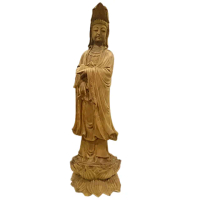 【十方佛教文物】白衣觀音{老山檀香木}精雕(積聚福德資糧)