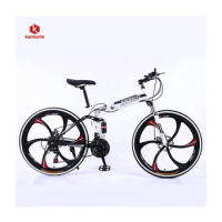 Wholesale 26" Light Weight Folding Mountain Bike 21/24/27 Speed OEM Steel Frame Full Suspension Folding Mountain Cycle for Adult