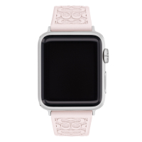 COACH Apple Watch 錶帶 38/40/41mm適用 送禮推薦- 粉色珠光矽膠錶帶(不含手錶)