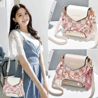 TW013 Tas Selempang Wanita Motif Kucing Kotak Simple Mini Tas Bahu Import Murah