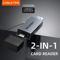 CABLETIME USB 3.0 Card Reader USB C And USB 3.0 To Micro SD Card Reader For Android IPad MacBook Pro C507