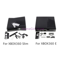 1Set For XBOX 360 Slim Full Set Black Housing Shell Case Protective Cover with Screws For XBOX360 E Console