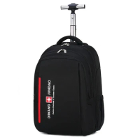LEINASEN Oxford Shoulder Travel Bag Men Business Trolley Bag Computer Suitcase Wheels Hand Carry on Rolling Luggage Backpack
