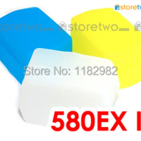 Universal Flash Diffuser Box for 580EX YN560 YONGNUO 580 EX/EX II (White Yellow Blue)