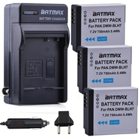 3Pcs DMW-BLH7 BLH7 DMW-BLH7PP DMW-BLH7E Battery + Charger for Panasonic Lumix DMC-GM1, GM1, DMC-GM5, DMC-GF7,DMC-GF8, GF9, LX15