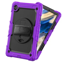 For Samsung Galaxy Tab S7 S8 Plus 11 12.4inch A8 10.5 A7 S6 Lite P610 A8 X200 X900 Case Kids Shockproof 360 Rotation Stand Cover
