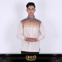 Baju Koko BHS Masterpiece Motif Utsman Light Brown XL/XXL