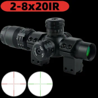 2-8x20IR Hunting Riflescope Red Green Cross-Hair Reticle Optics Reflex Adjustable Scope Outdoor Hunting Snipe Airsoft Scopes