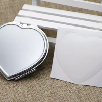 Heart Pocket Mirror Silver Compact Mirror +Resin Epoxy Sticker DIY set Trail order 5 pieces/lot #18038-1